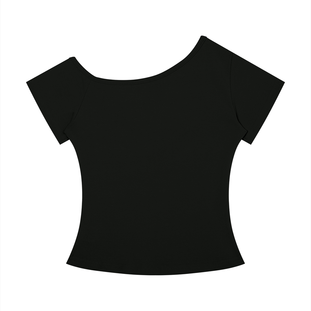Women’s Off-the-Shoulder T-Shirt Bench Press Boss – Tabby Cat Tee