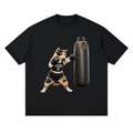 Streetwear Loose Drop Shoulder T-Shirt Calico Cat Boxing