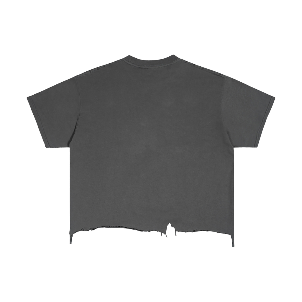 Calico Knockout – Pawsitive Gains Boxy Ragged Hem Tee