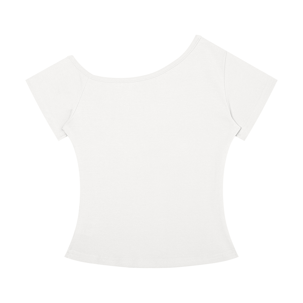 Women’s Off-the-Shoulder T-Shirt Bench Press Boss – Tabby Cat Tee